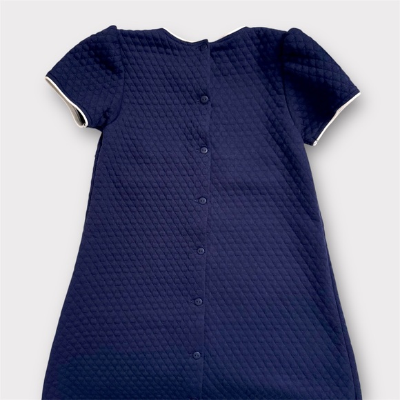 NWT Bella Bliss Navy Quilted Dress Girls 7 Button Back Classic Preppy - Picture 6 of 10